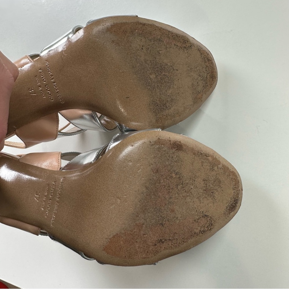 Nicholas Kirkwood Metallic Silver and Nude Heels with Black Details, Size: 37 - Picture 7 of 13